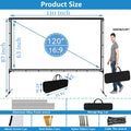 120 Inch HD 4K Double Sided Foldable Portable Movie Screen With Stand 16：9 - Inflatableout