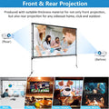 120 Inch HD 4K Double Sided Foldable Portable Movie Screen With Stand 16：9 - Inflatableout