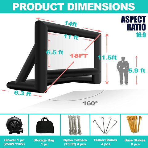 18 feet Inflatable Outdoor Projector Movie Screen