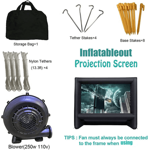 22/21 feet Projector Screen - Inflatable Outdoor and Indoor Theater Movie Screens - Inflatableout
