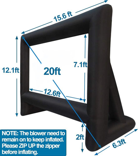 20/21 Feet Inflatable Outdoor Movie Projector Screen-Blow Projector Screen Projection Screen for Outdoor Backyard