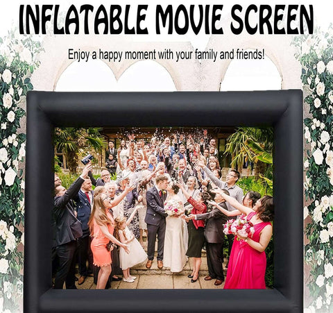 20 feet Inflatable Portable Projector Movie Screen- Front & Rear Projection,for Outdoor Party Backyard Pool Fun