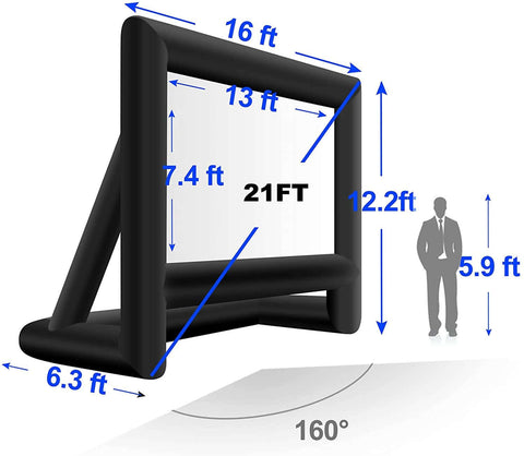 22/21 feet Projector Screen - Inflatable Outdoor and Indoor Theater Movie Screens - Inflatableout