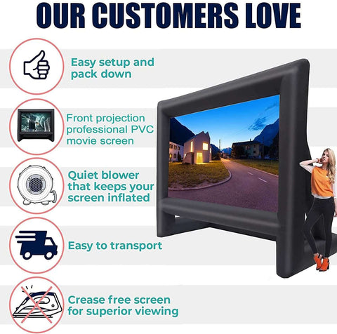 22/21 feet Projector Screen - Inflatable Outdoor and Indoor Theater Movie Screens - Inflatableout