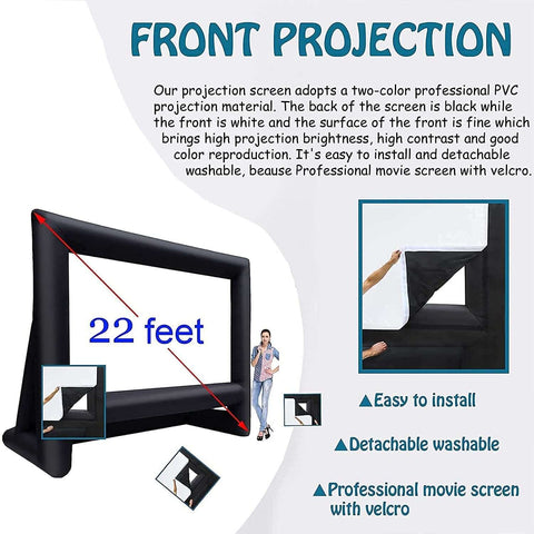 22/21 feet Projector Screen - Inflatable Outdoor and Indoor Theater Movie Screens - Inflatableout