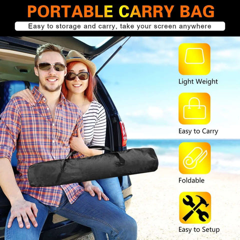 Projector Screen with Stand 120 inch Outdoor Indoor 16:9 4K HD Portable Rear Front Projection Movie Screen
