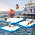 Inflatable Floating Dock Mat, 6 ft x 6 ft Inflatable Water Platform Swim Deck with None-Slip Surface, 6 Inch Thick PVC Construction, Floating Platform with Carry Bag for Pool Beach Ocean