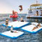 Inflatable Swimming Water Platform, 8 ft x 6 ft Large Floating Platform Lake Mat, Portable Inflatable Island with Air Pump, Inflatable Deck Floating Pad for Boats, Inflatable Sport Boats Yacht Dock